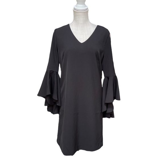 Catherine Malandrino Black Mini Dress with Bell Sleeve Size:‎ 4 New! - Picture 1 of 11